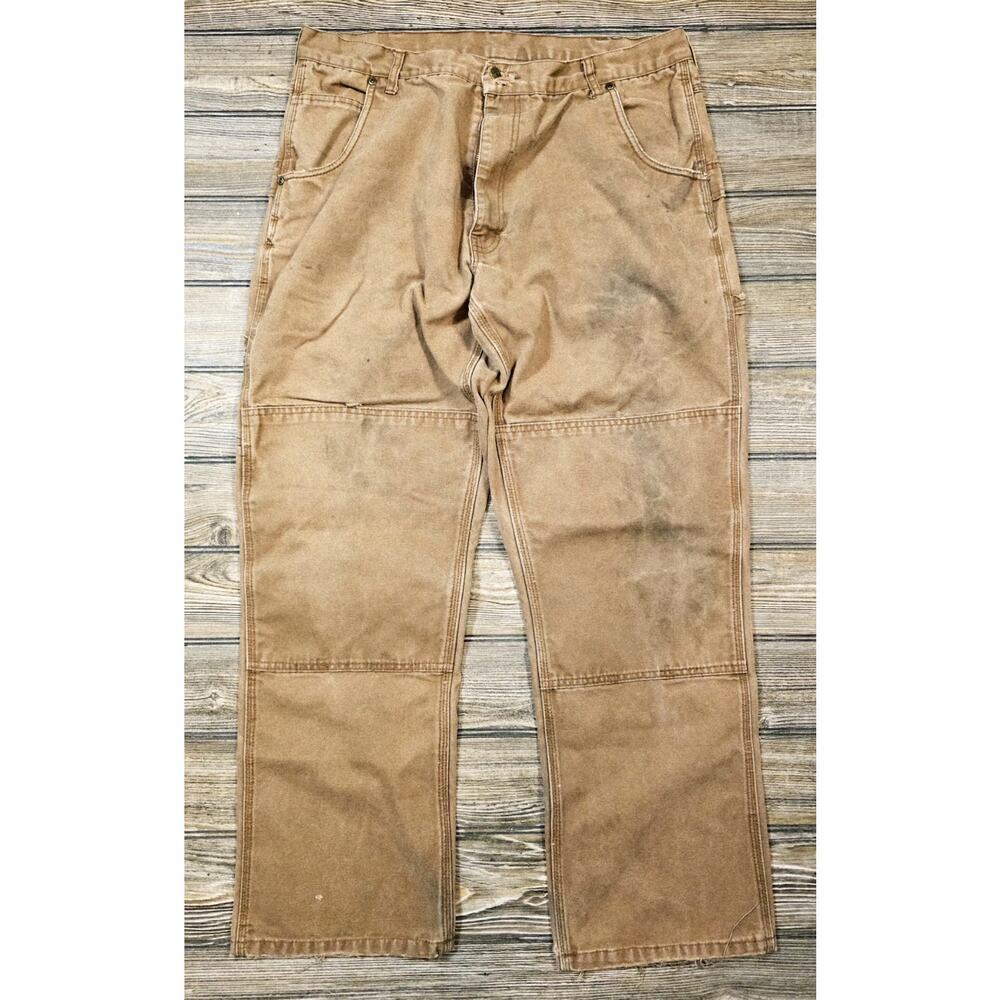 LAKIN MCKEY Key Pants 38x32 Brown Double Knee Canvas Carpenter Distressed Grunge